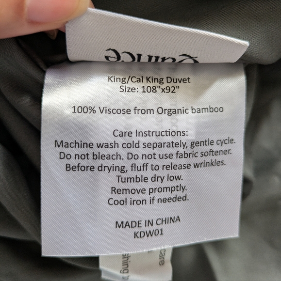 NWOT Bamboo Duvet Set King/Cal King (Charcoal) With Two Shams - Picture 6 of 8